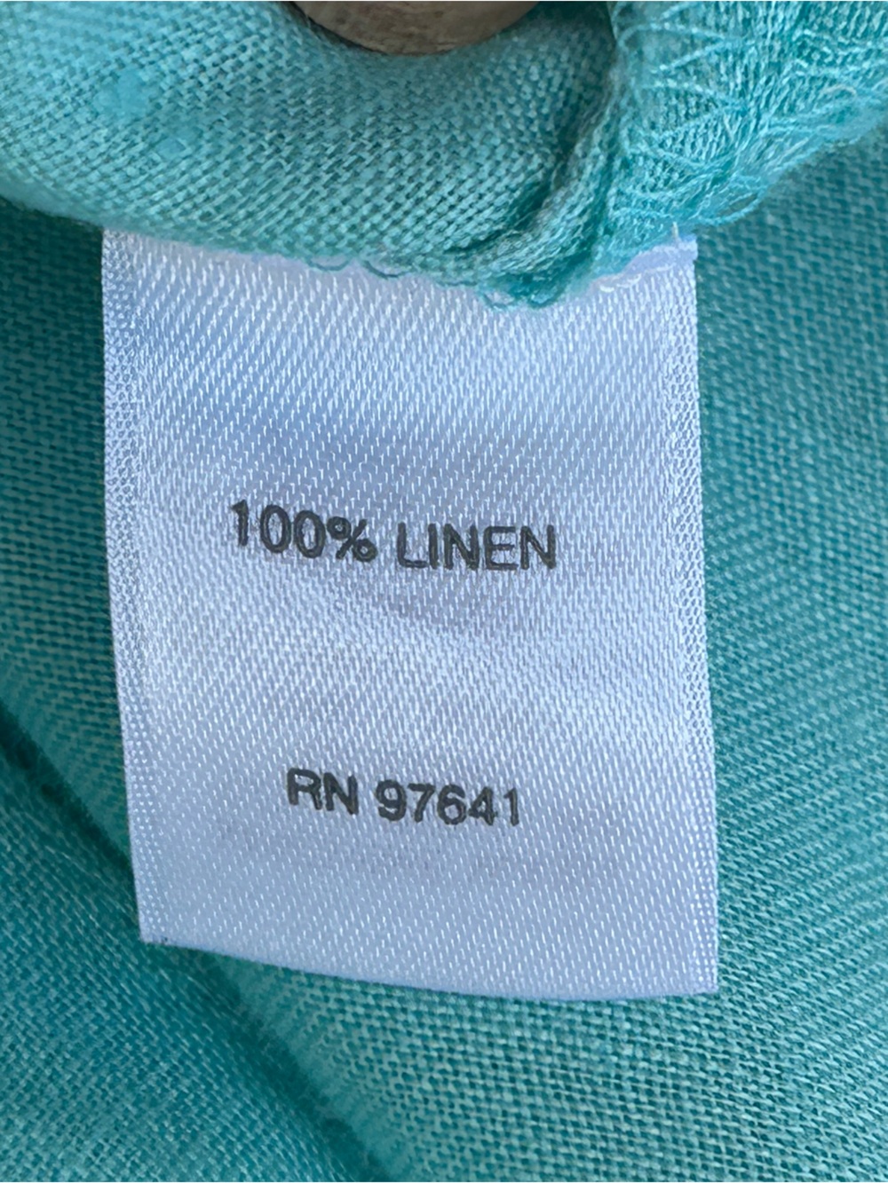 J JILL sM ‘Love Linen’ aqua long shirt-💯linen-great as a top or swimsuit coverup - Picture 5 of 6
